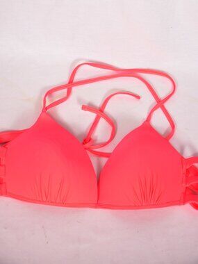 No Boundaries Women's Coral Swimsuit Top Bikini Size XL 15x17